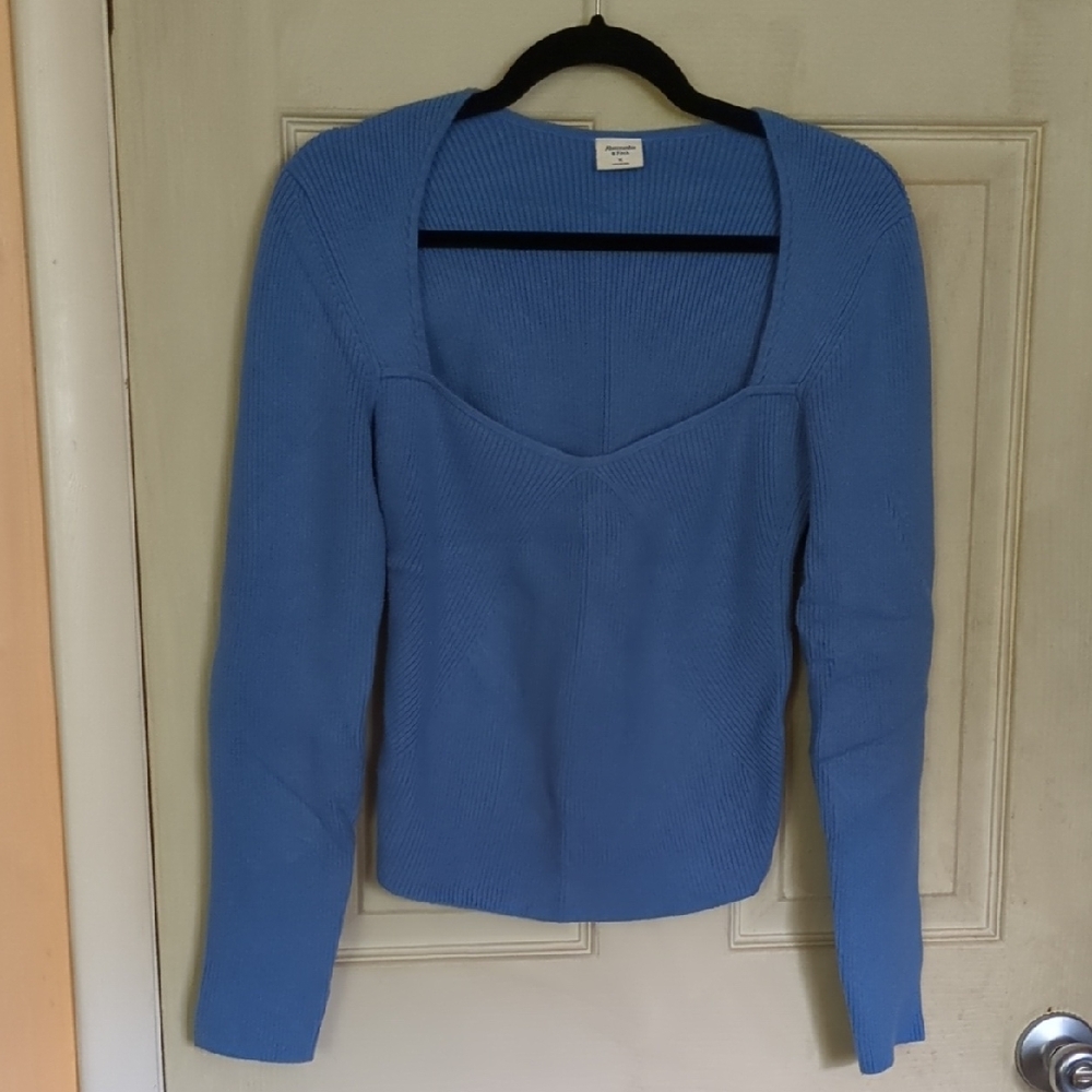 Abercrombie & Fitch XL Blue Corset Slim Sweater